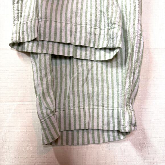 LOFT Wide Leg Linen Pants Women's M Petite Stripes Coastal Summer Beach Casual - Picture 3 of 10